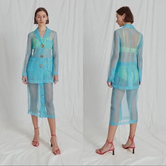 Rejina Pyo Sophie Organza Sheer Jacket size UK8 - Picture 8 of 12